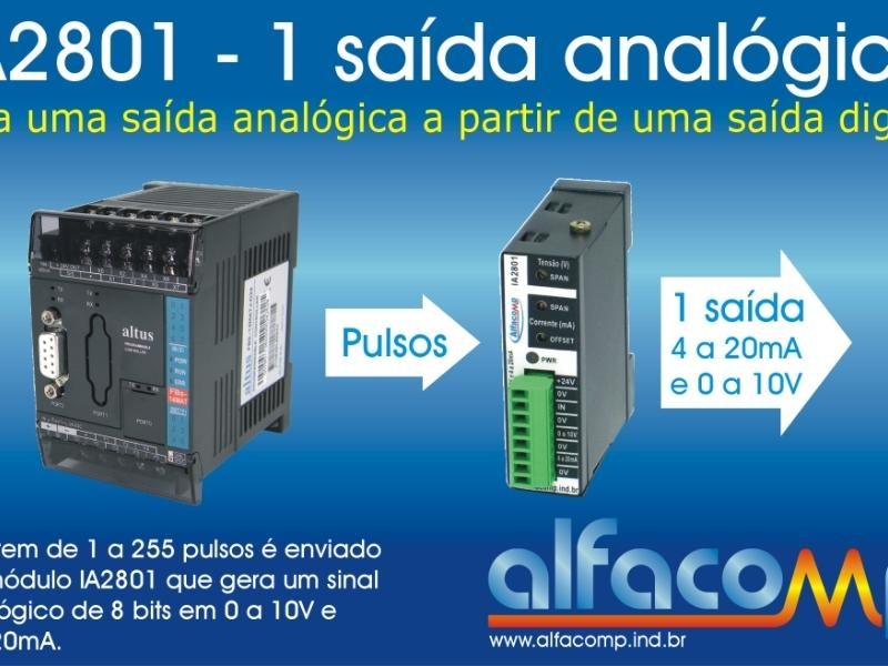 Conversor analógico de pulsos para 4 a 20mA e 0 a 10V