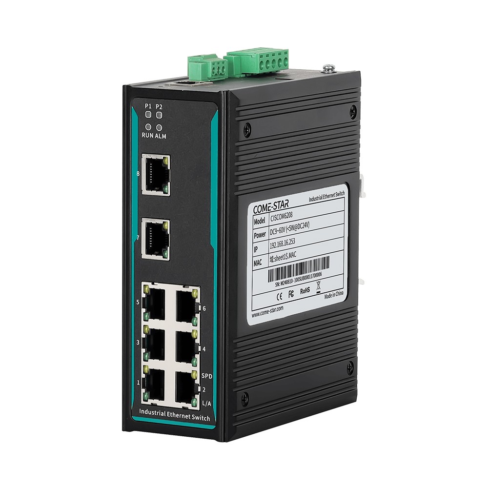 CISCOM6208 Series – Switch Ethernet industrial gerenciável Fast Ethernet com até 8 portas para trilho DIN