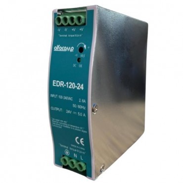 Fonte Chaveada Industrial Alfacomp, 120W, 24V - EDR-120-24 em Bombinhas