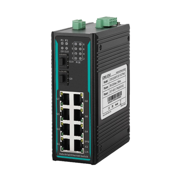 CIEN3210GP-2GF-8GTPoE – Switch Ethernet industrial PoE Gigabit com 10 portas, sendo 2 SFP e 8 RJ45 PoE