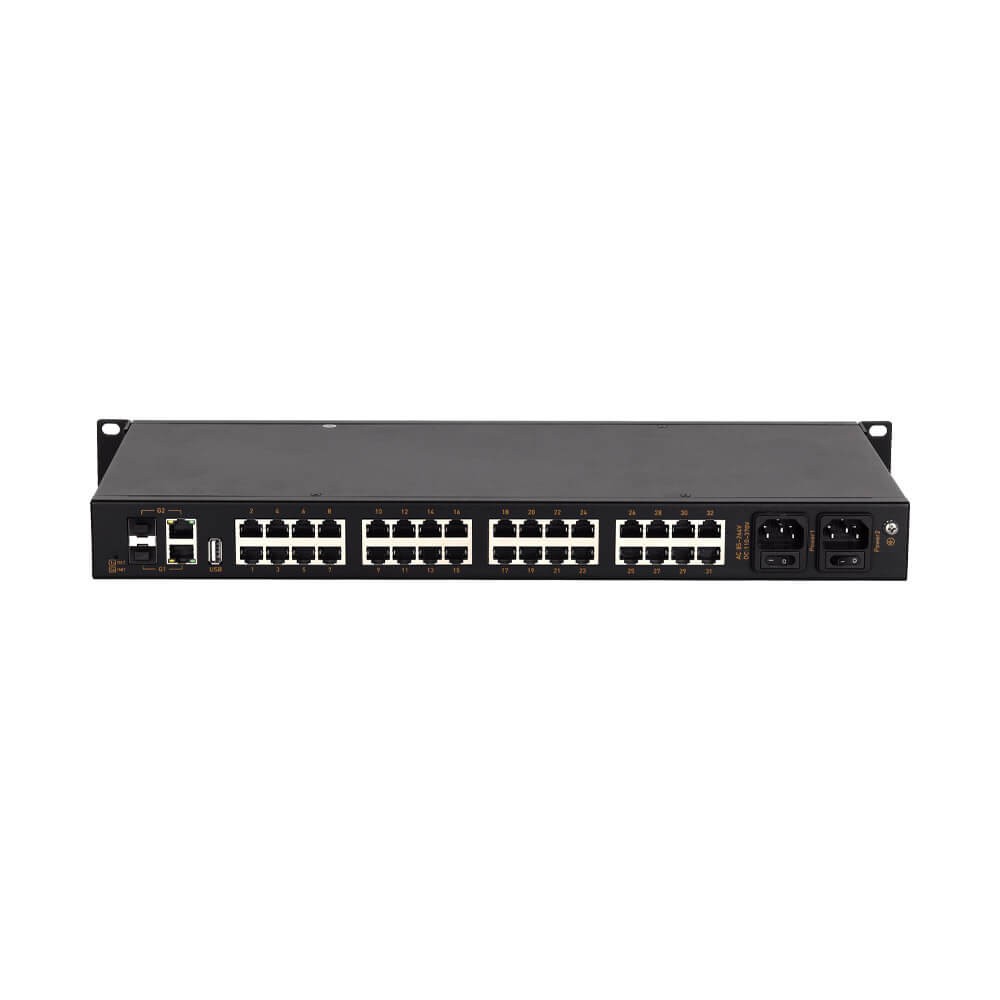 Cport3232-2AD220 – Servidor serial industrial 32 portas RS232/RS485/RS422 para Ethernet com portas Gigabit e montagem em rack