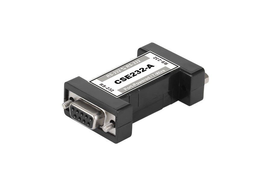 CSE232-A/B/C – Isolador RS232 industrial com proteção elétrica e interface DB9 macho para DB9 fêmea