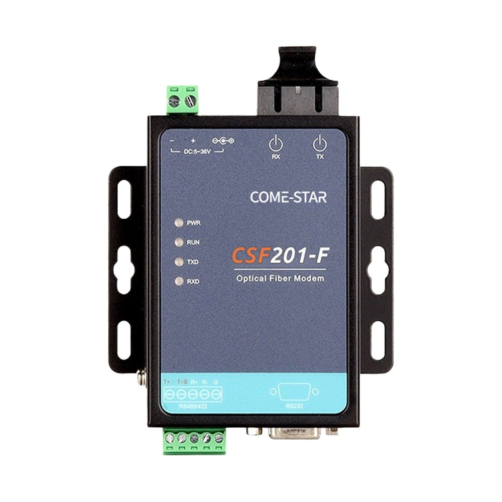 CSF201 – Conversor de mídia serial industrial RS232/RS485/RS422 para fibra óptica de longa distância