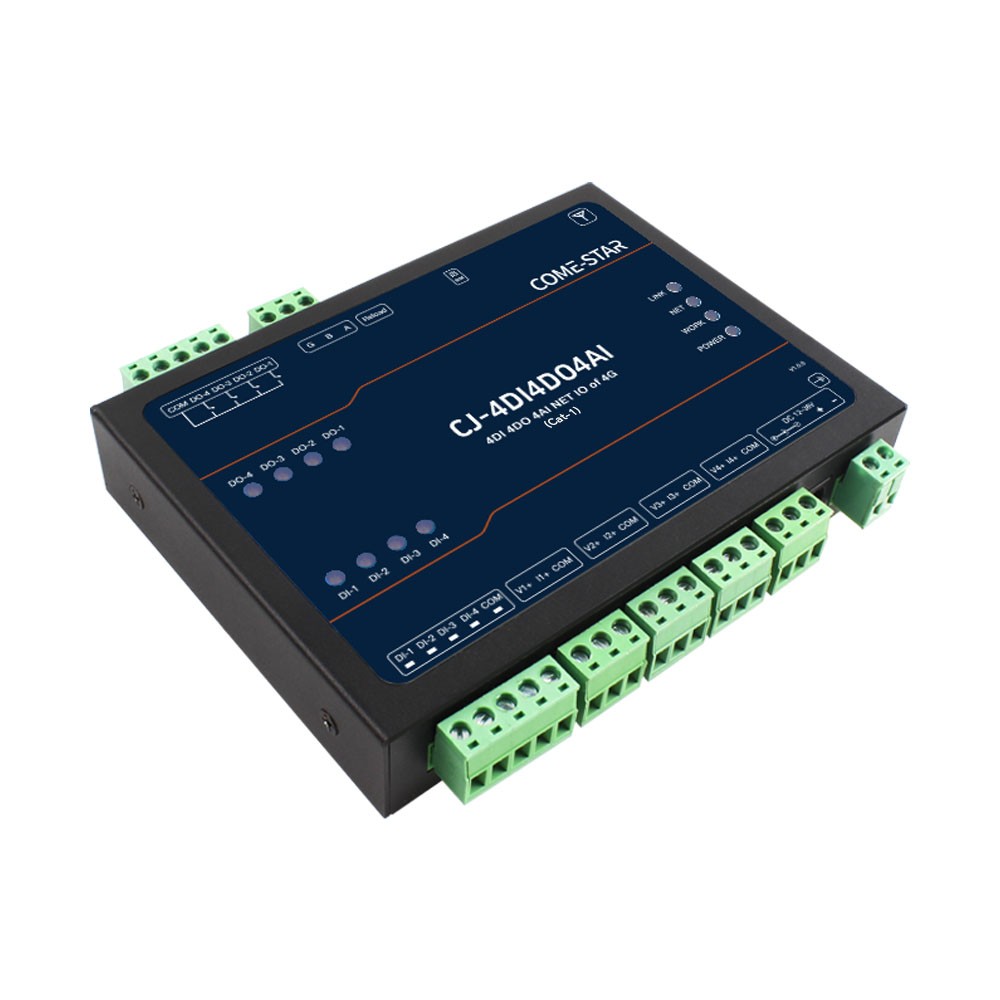CJ-4DI4DO4AI – Controlador remoto industrial com 4 DI, 4 DO, 4 AI, RS485 e 4G CAT-1