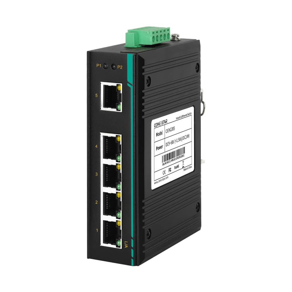 CIEN2205 Series – Switch Ethernet industrial não gerenciável 5 portas Fast Ethernet para trilho DIN