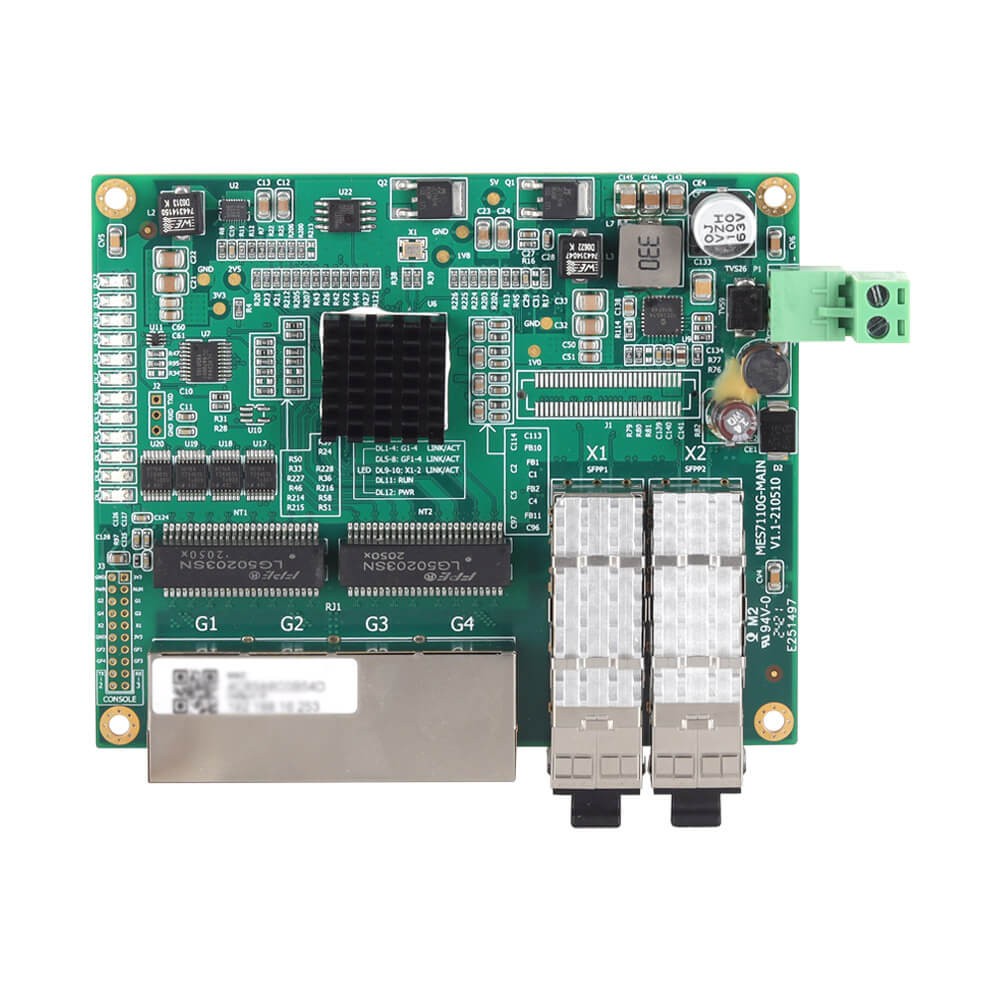 CES7106GX-2XGF-4GT – Switch Ethernet industrial 10 Gigabit gerenciável embutido com portas SFP+ e Gigabit