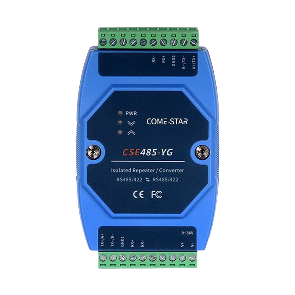 CSE485-YG – Repetidor de sinal industrial RS485/RS422 com isolação elétrica e amplificação para trilho DIN
