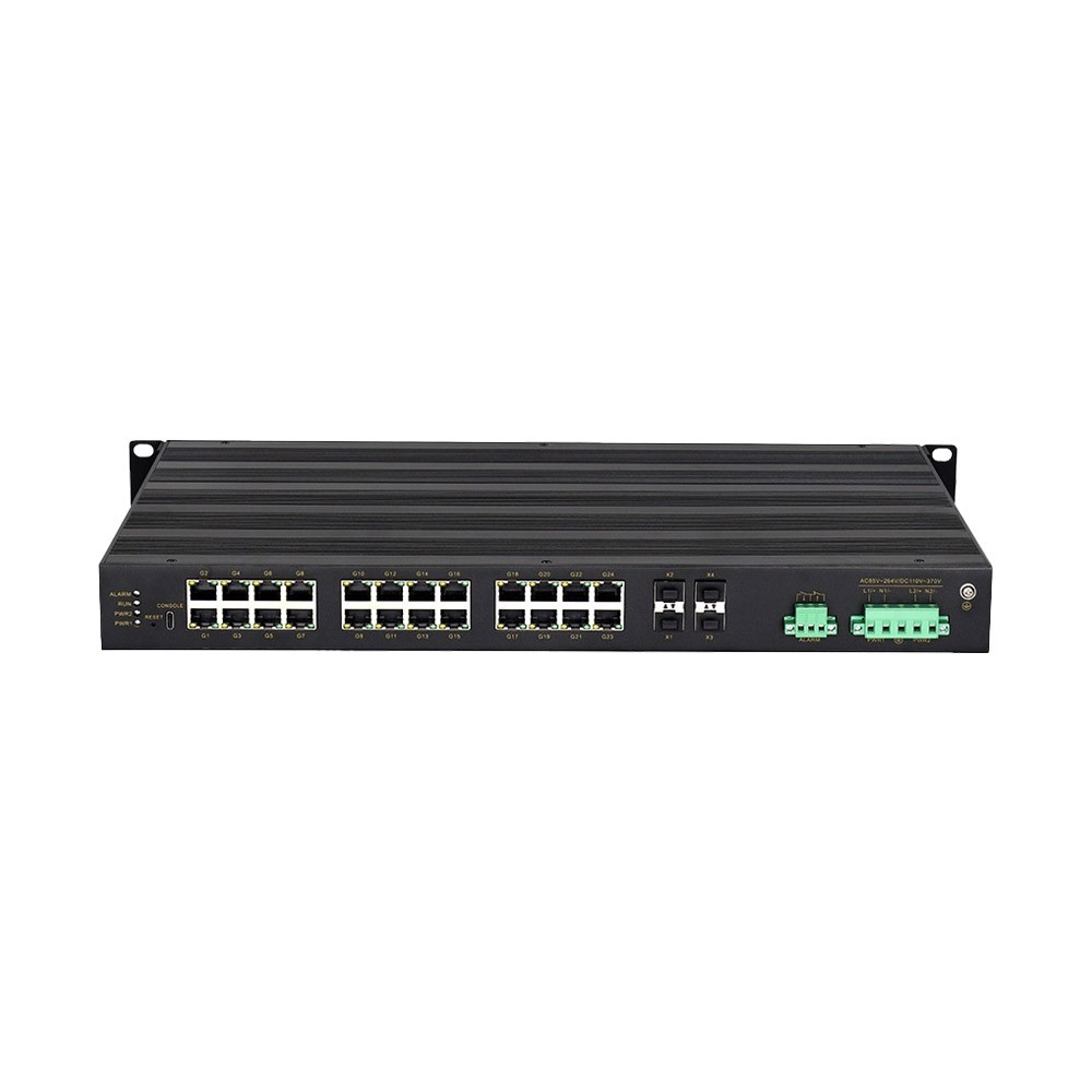 CISCOM8028GX-4XGF-24GT – Switch Ethernet industrial gerenciável Layer 3 28 portas com 4 SFP+ 10G e 24 portas Gigabit RJ45