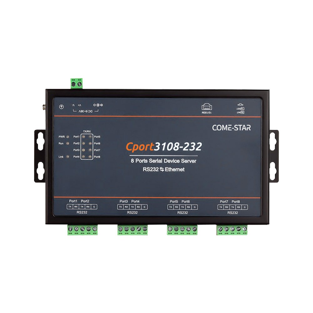 Cport3108-232 – Servidor serial industrial 8 portas RS232 para Ethernet com gateway Modbus e IoT