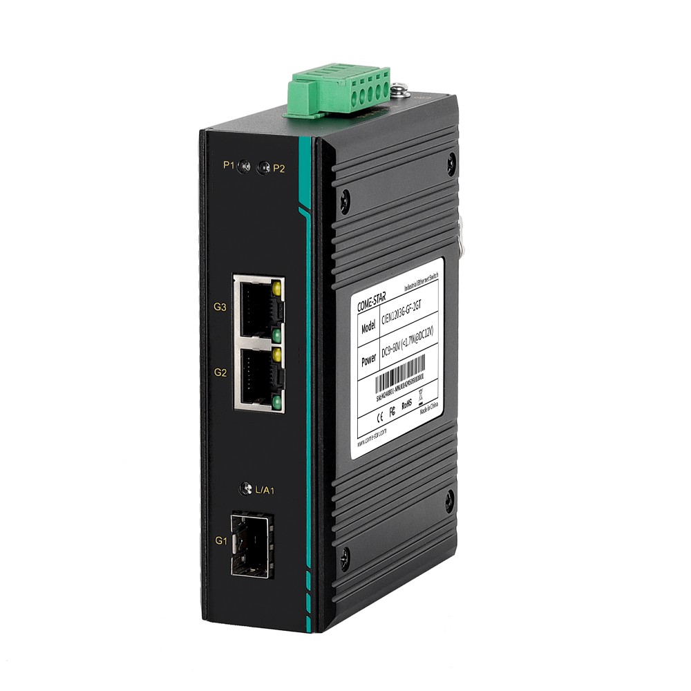 Conversor de Mídia Ethernet Industrial CIEN1203G-GF-2GT (Trilho DIN)