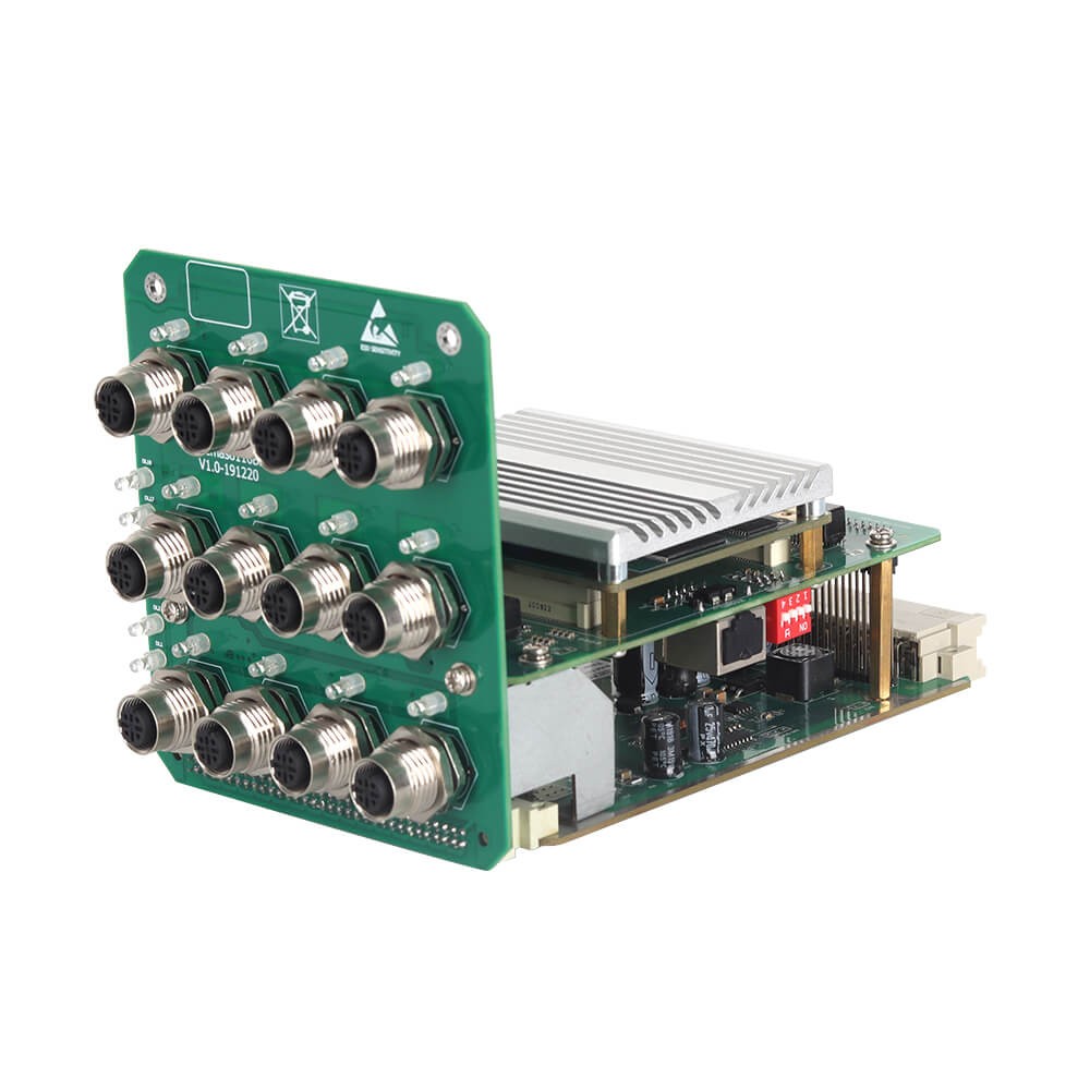 CTS8116BP – Switch Ethernet industrial Layer 3 gerenciável com 16 portas, bypass e conectores M12 para aplicações embarcadas