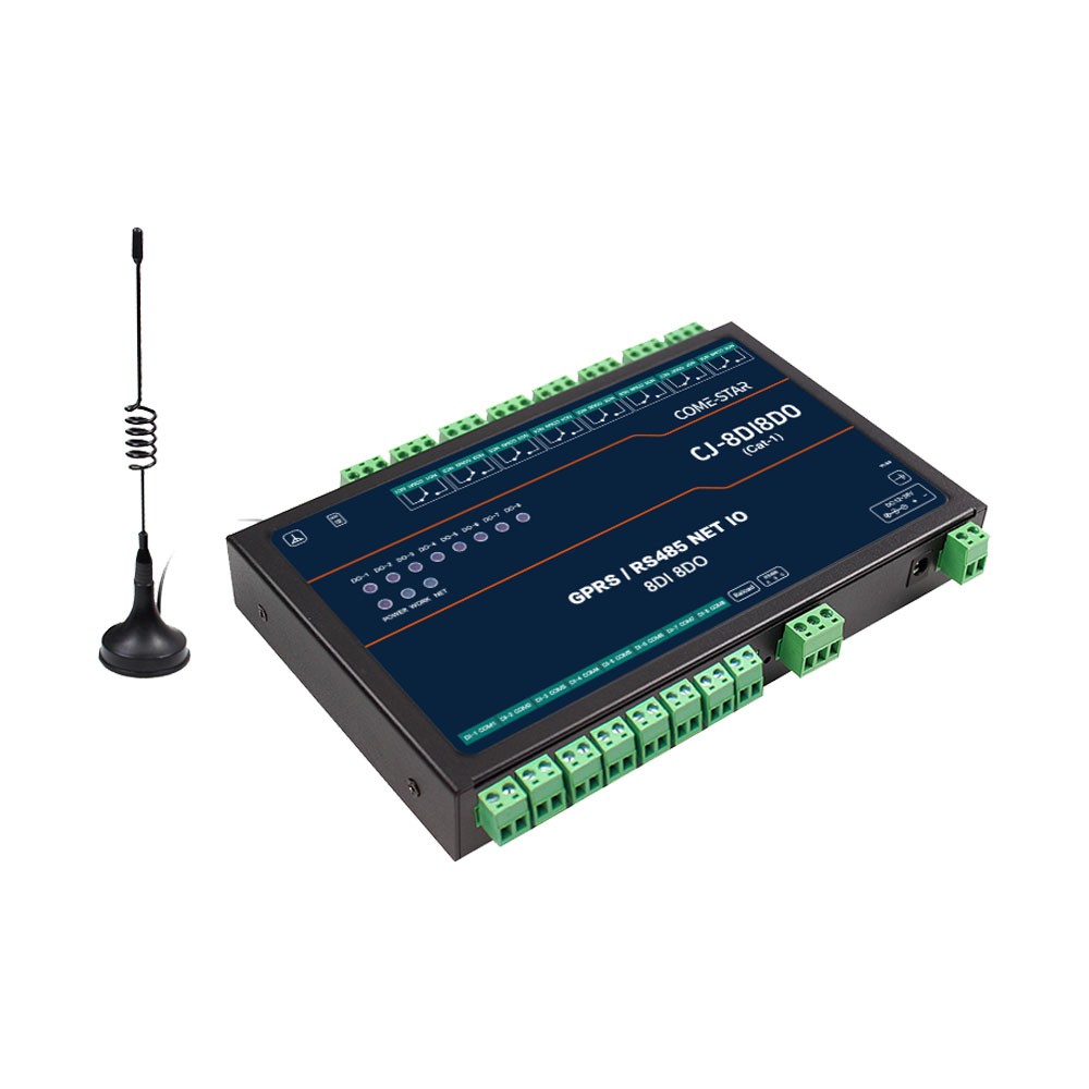 CJ-8DI8DO – Controlador remoto industrial com 8 DI, 8 DO, RS485 e 4G CAT-1