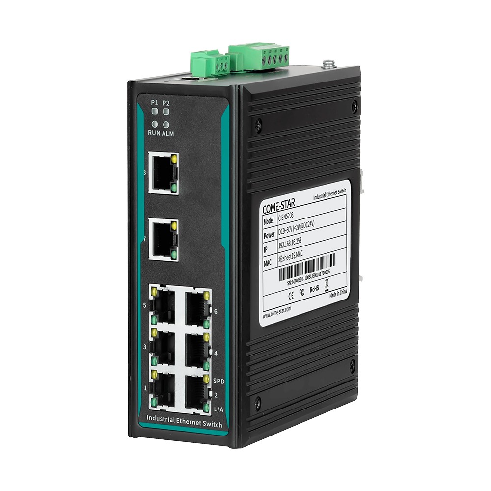 CIEN5208 Series – Switch Ethernet industrial gerenciável Fast Ethernet com 8 portas para trilho DIN