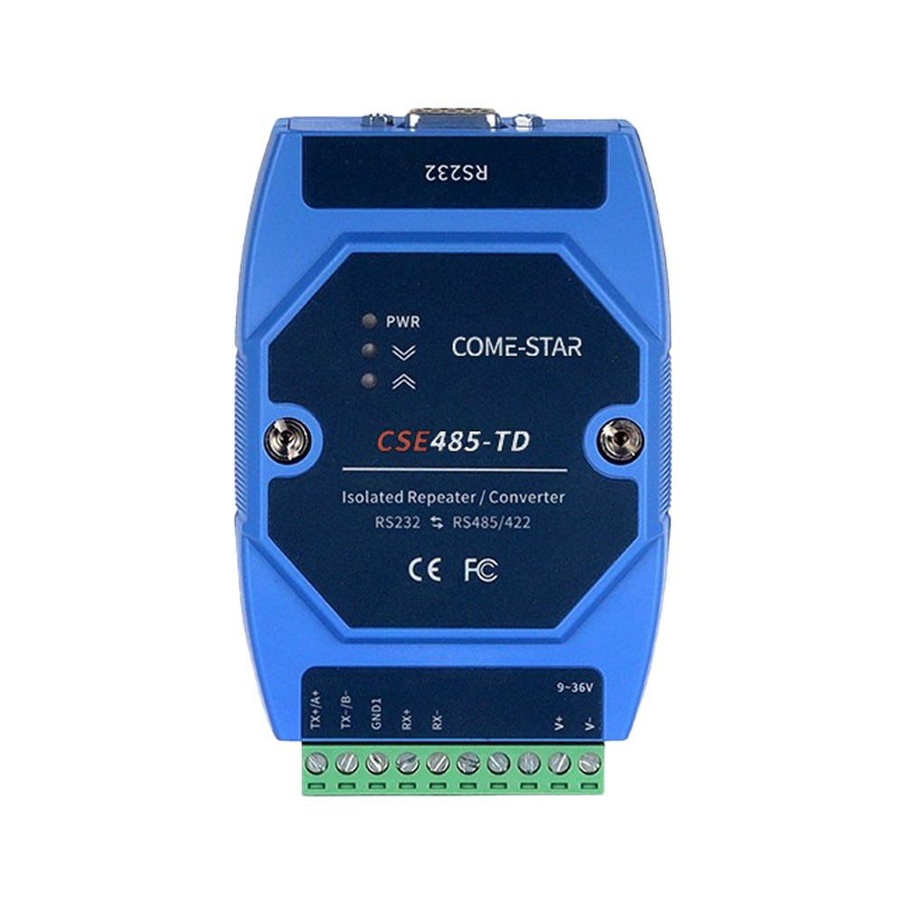 CSE485-TD – Conversor serial industrial RS232 para RS485/RS422 de alta velocidade com isolação elétrica para trilho DIN