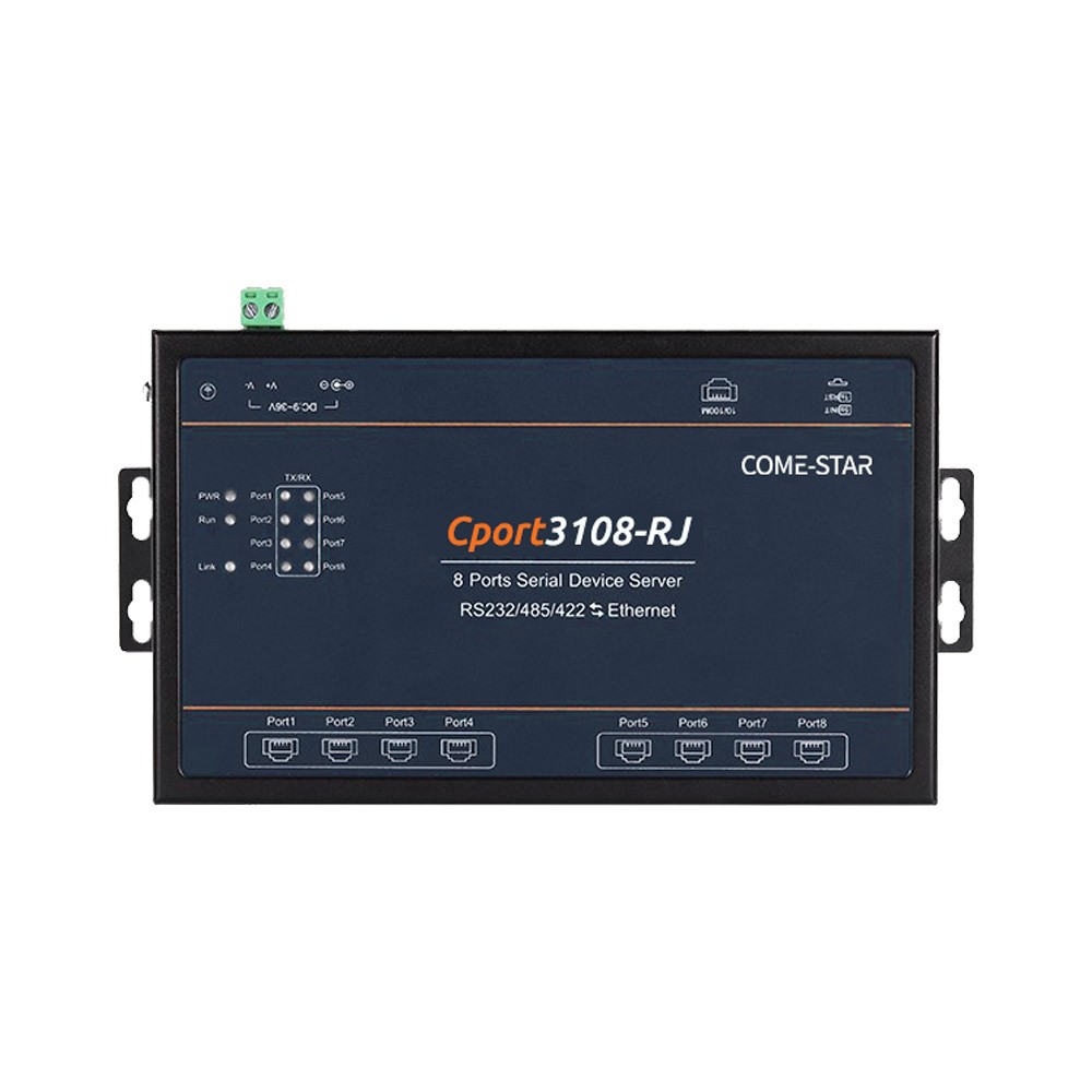 Cport3108-RJ – Servidor serial industrial 8 portas RS232/RS485/RS422 para Ethernet com gateway Modbus e IoT