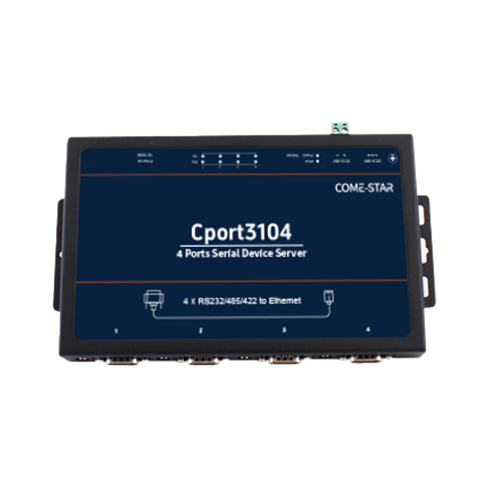 Cport3104 – Servidor serial industrial 4 portas RS232/RS485/RS422 para Ethernet com gateway Modbus e IoT