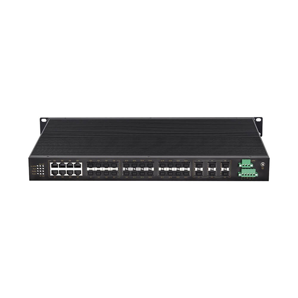 CISCOM8030PTP-6XGF-16GF-8GC – Switch Ethernet industrial gerenciável Layer 3 com PTP e 30 portas Gigabit / 10G