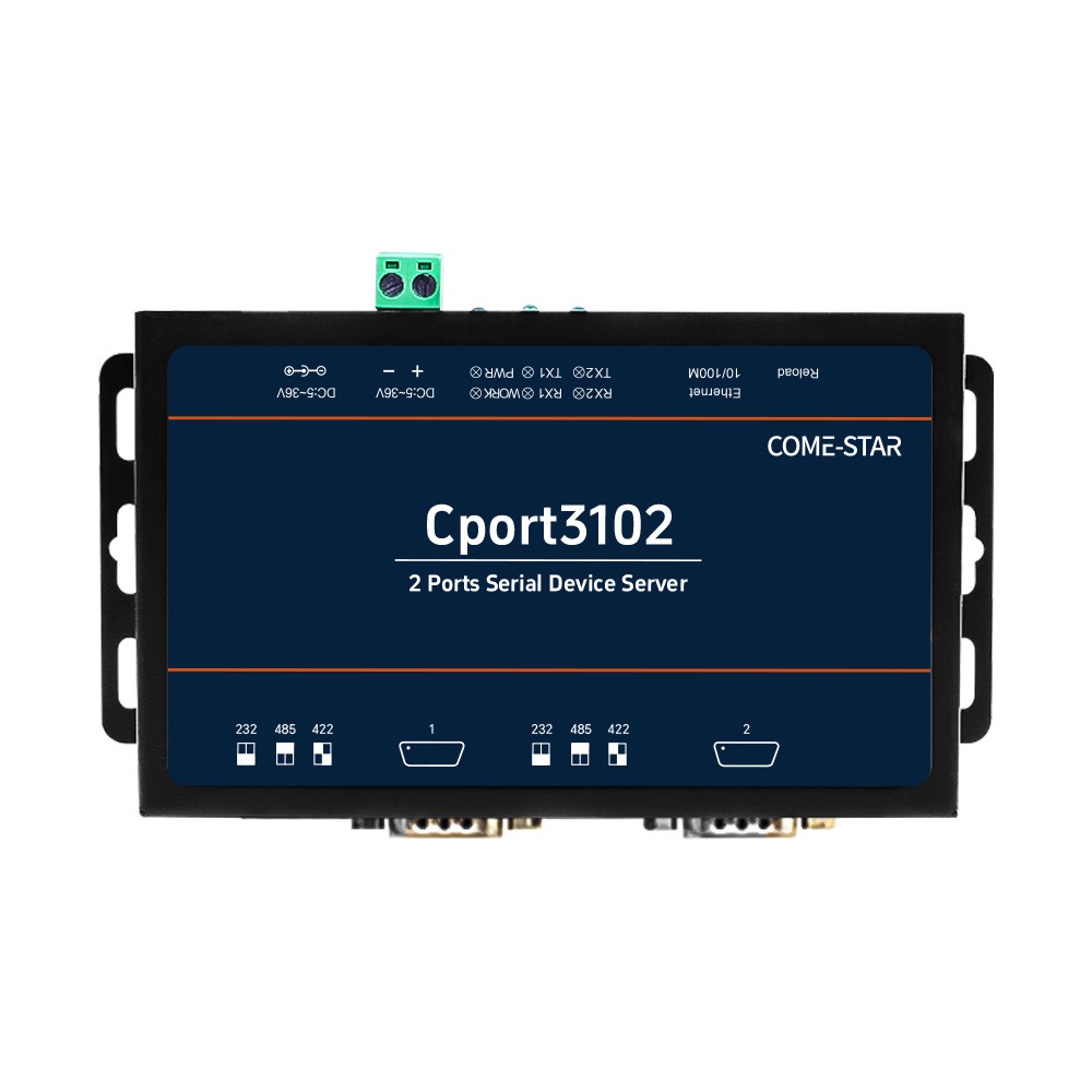 Cport3102 – Servidor serial industrial 2 portas RS232/RS485/RS422 para Ethernet com gateway Modbus e IoT