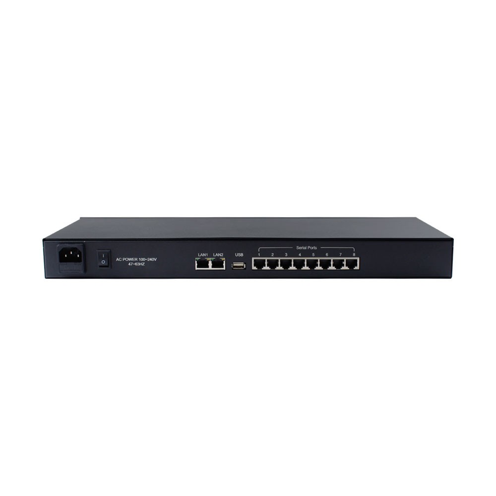 Cport3208-RJ-AD220 – Servidor serial industrial 8 portas RS232/RS485/RS422 para Ethernet com montagem em rack e gateway Modbus