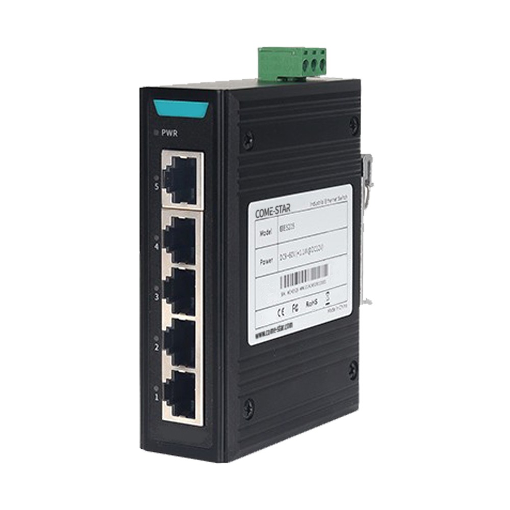 CIES205 – Switch Ethernet industrial não gerenciável Fast Ethernet com 5 portas RJ45 para trilho DIN